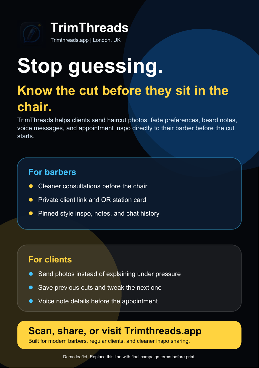 A5 TrimThreads leaflet preview